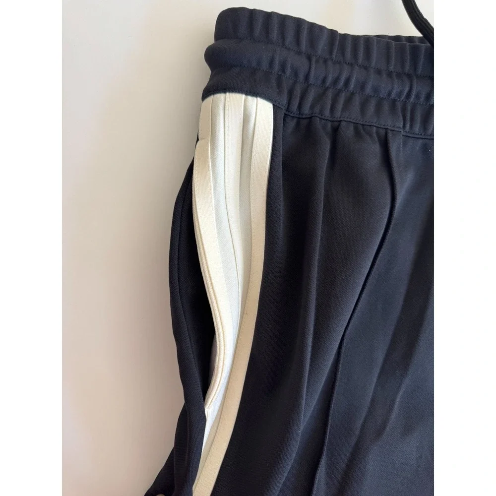 adidas Black Track Pants with White Side Stripes